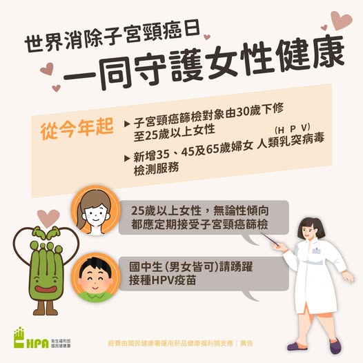 首次世界消除子宮頸癌日　台灣以行動實踐女性健康承諾