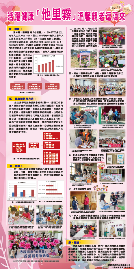 【成果海報】雲林縣斗南鎮衛生所-活躍健康「他里霧」溫馨親老逗陣來