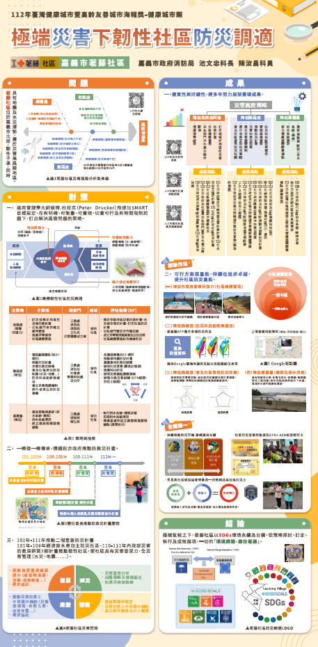 【成果海報】嘉義市政府消防局-極端災害下韌性社區防災調適-嘉義市荖藤社區