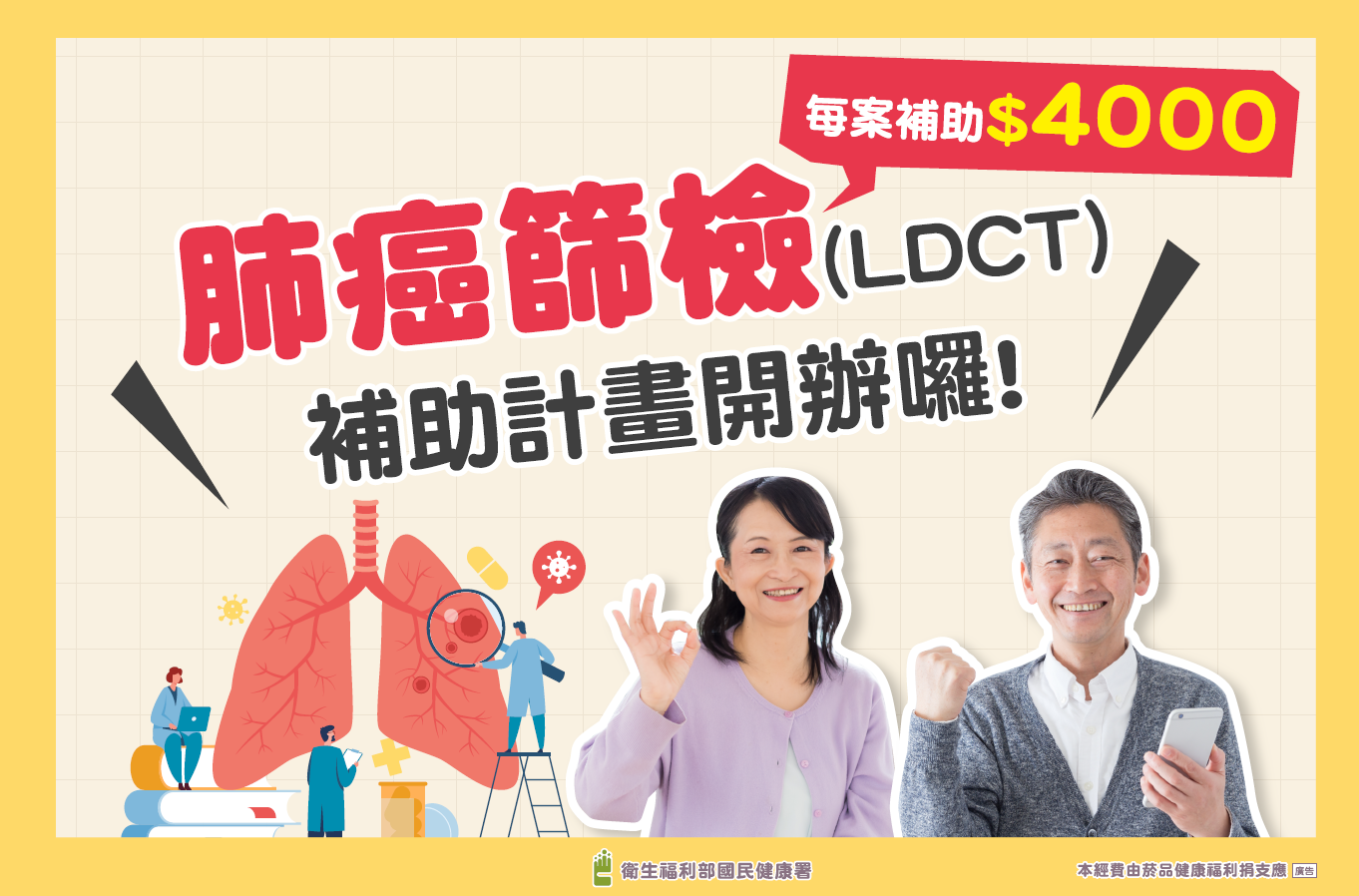 「肺癌篩檢(LDCT)補助計畫開辦囉！」懶人包